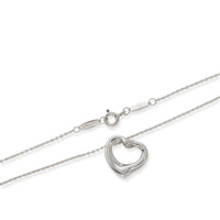 Tiffany & Co. Elsa Peretti Diamond Heart Necklace in  Sterling Silver 0.02 CTW