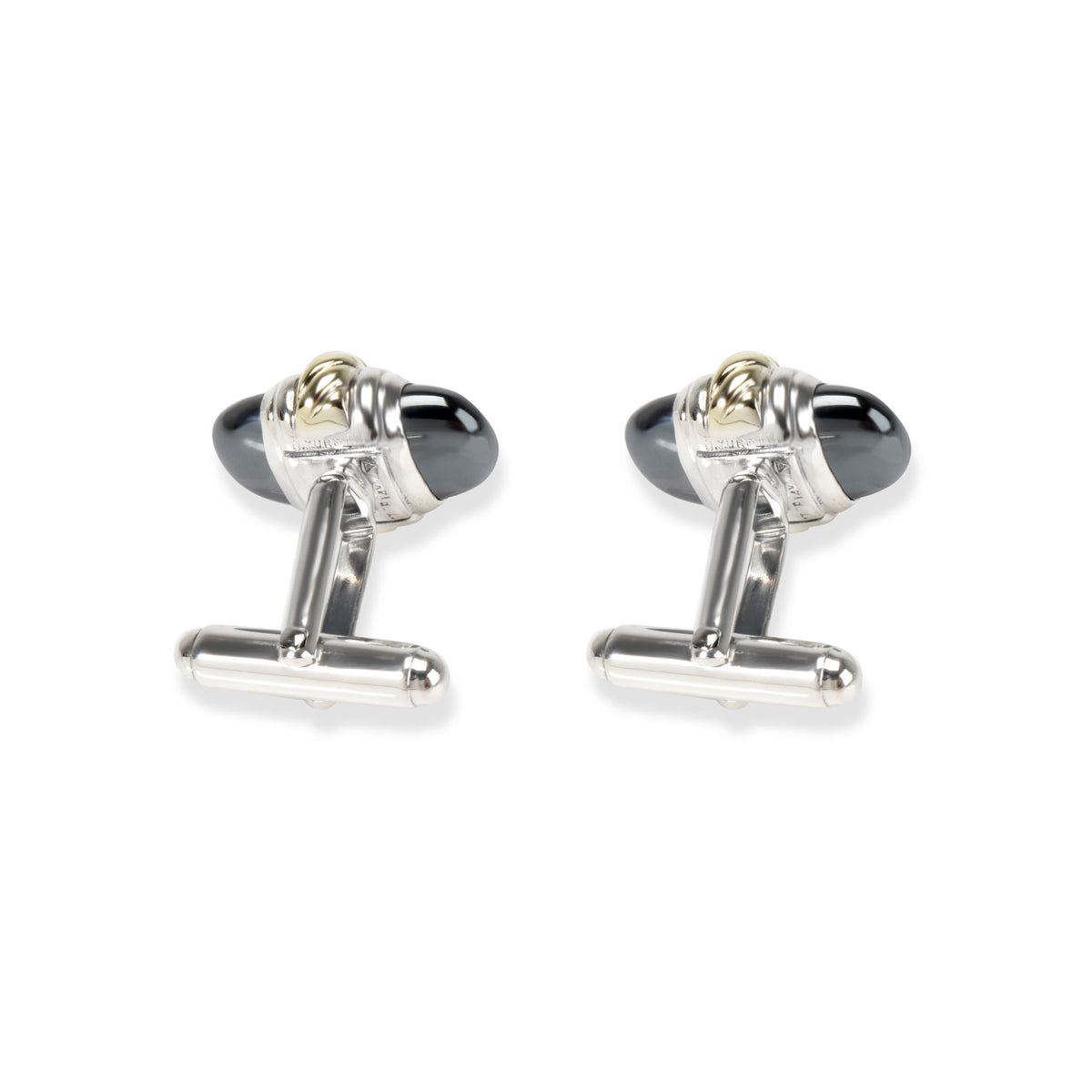 David Yurman Cable Cufflinks in 14K Yellow Gold/Sterling Silver