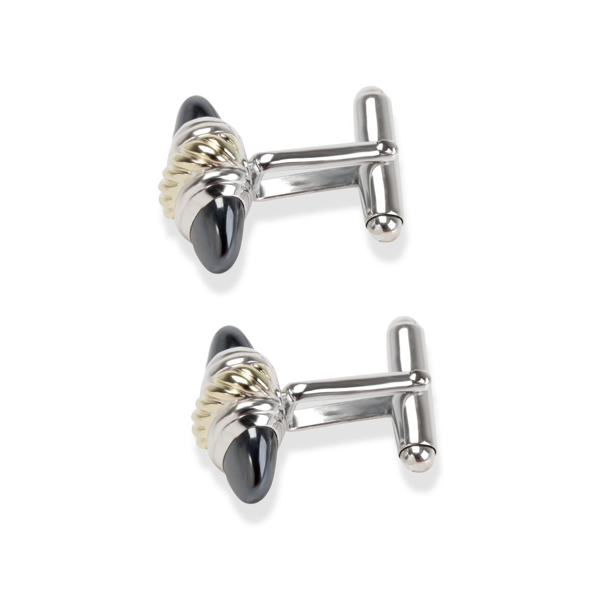 David Yurman Cable Cufflinks in 14K Yellow Gold/Sterling Silver