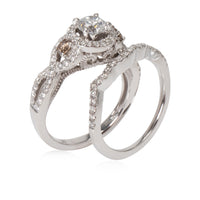 LeVian Diamond Wedding Set in 14K White Gold 1.16 CTW