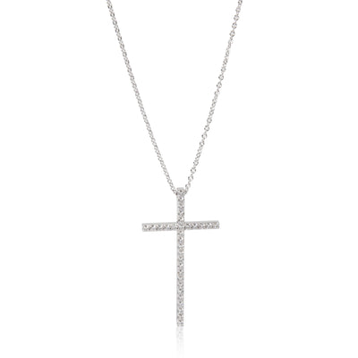 Tiffany & Co. Metro Diamond Cross Pendant in 18K White Gold 0.31 CTW