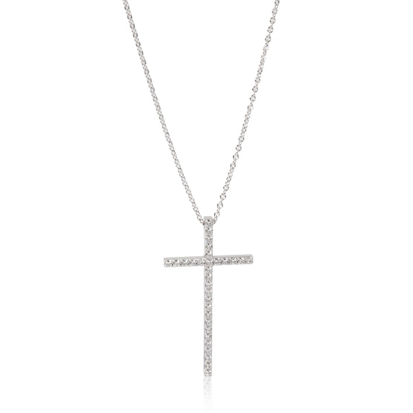 Tiffany & Co. Metro Diamond Cross Pendant in 18K White Gold 0.31 CTW by WP  Diamonds – myGemma| Item #105418