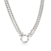 David Yurman Double Wheat Chain Diamond Necklace in  Sterling Silver 0.22 CTW