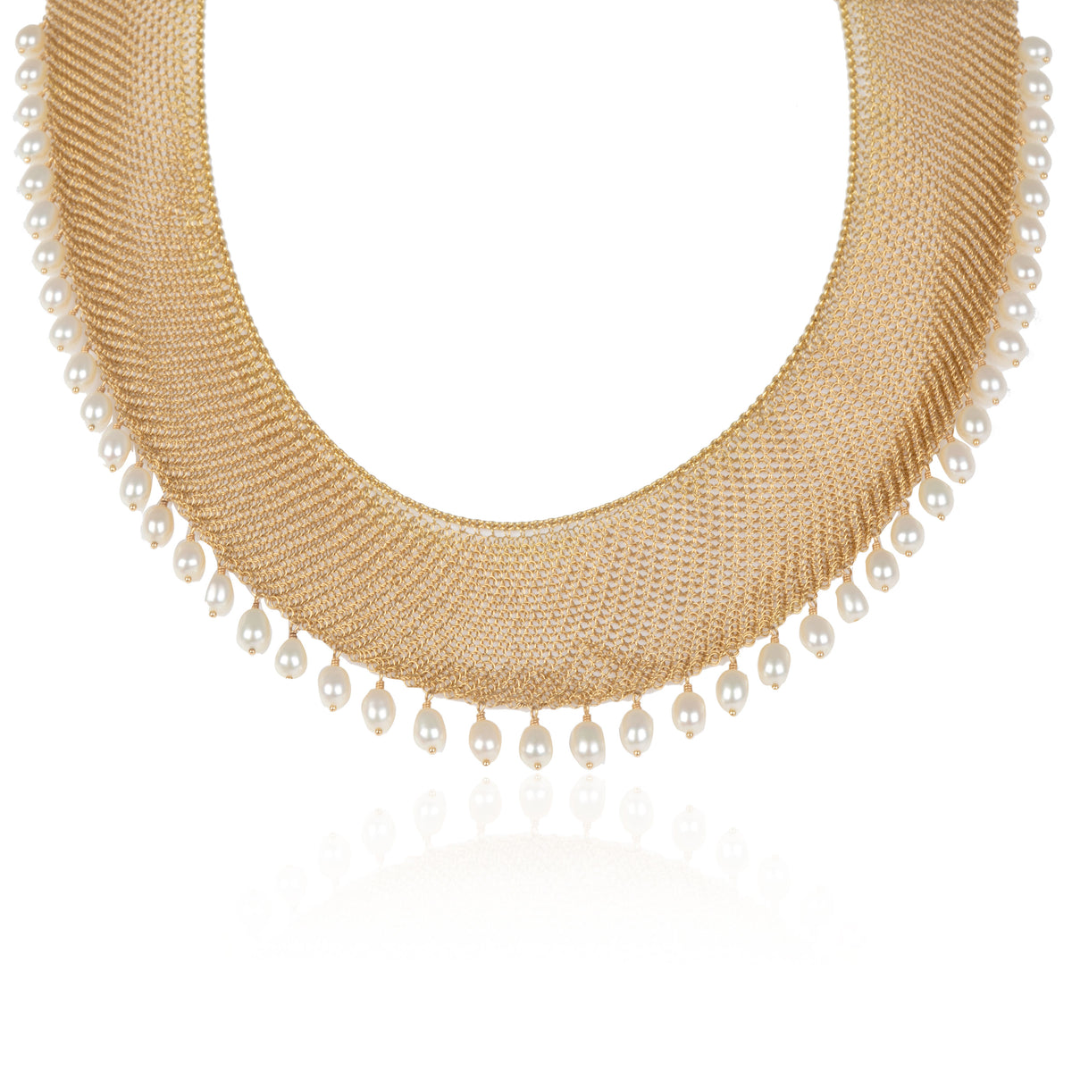 Tiffany & Co. Elsa Peretti Pearl Necklace in 18K Yellow Gold