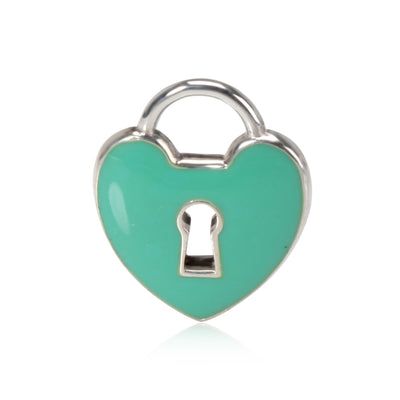 Tiffany & Co. Enamel Heart Padlock Charm Charms in  Sterling Silver