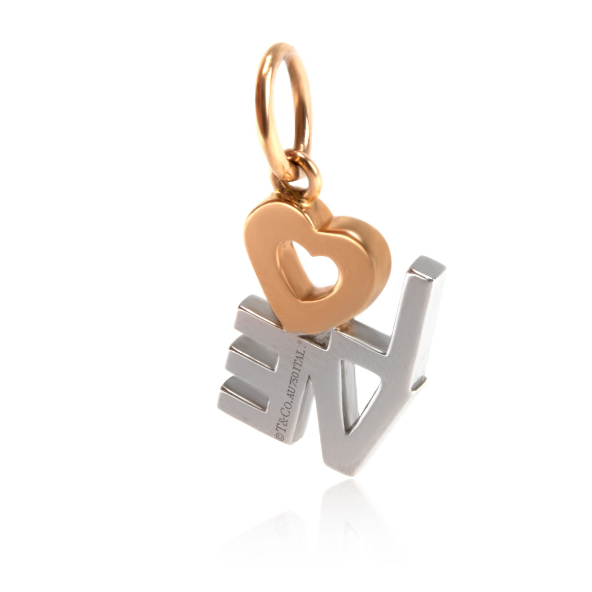 Tiffany & Co. Diamond Love Charms in 18KT White & Rose Gold 0.12 CTW