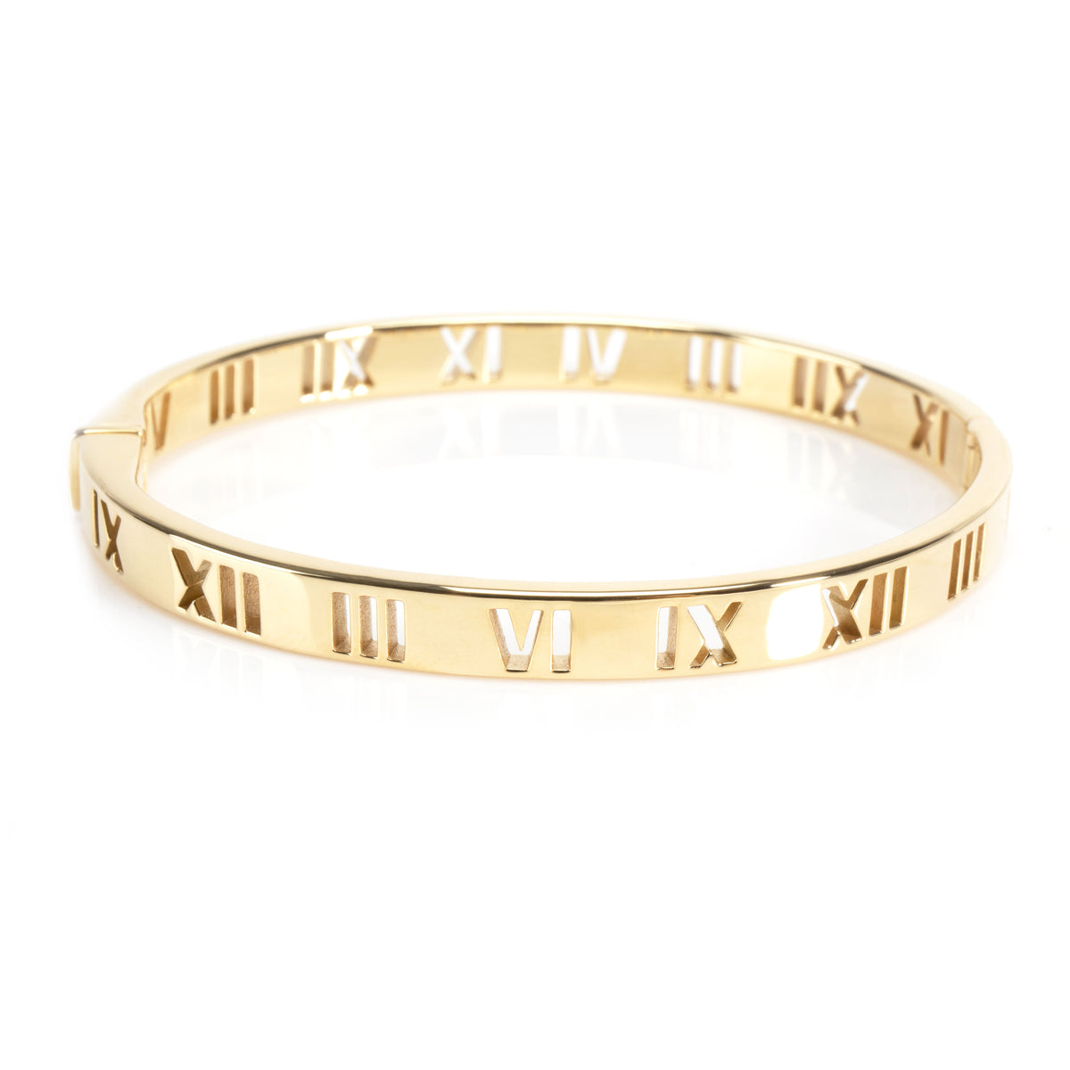 Tiffany & Co. Atlas Pierced Hinged Diamond Bracelet in 18K Yellow Gold