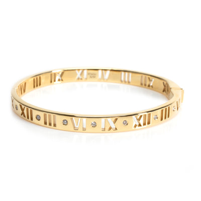 Tiffany & Co. Atlas Pierced Hinged Diamond Bracelet in 18K Yellow Gold