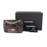 Chanel Black Crocodile Embossed Graffiti Reissue 2.55 224 Mini Flap Bag