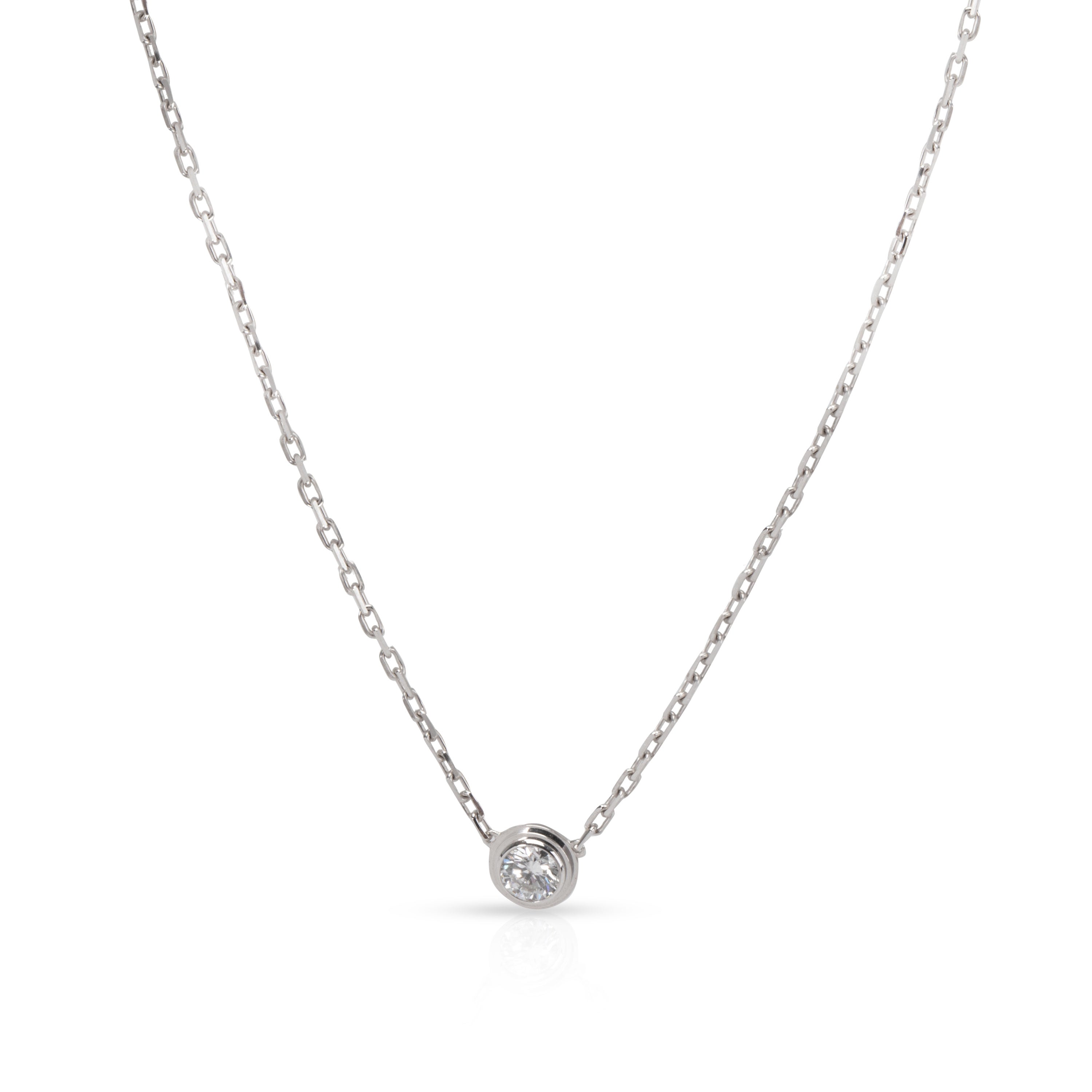 Cartier Diamant Leger Necklace Heart Diamond Solitaire 750WG K18 White Gold  | eBay