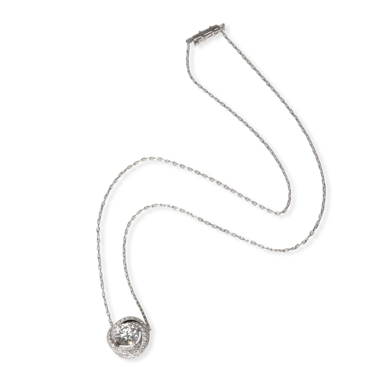 Cartier Trinity Ruban Diamond Necklace in 18K White Gold H VS2 2.51 CTW