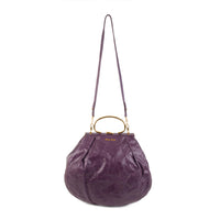 Miu Miu Purple Distressed Leather Frame Bag
