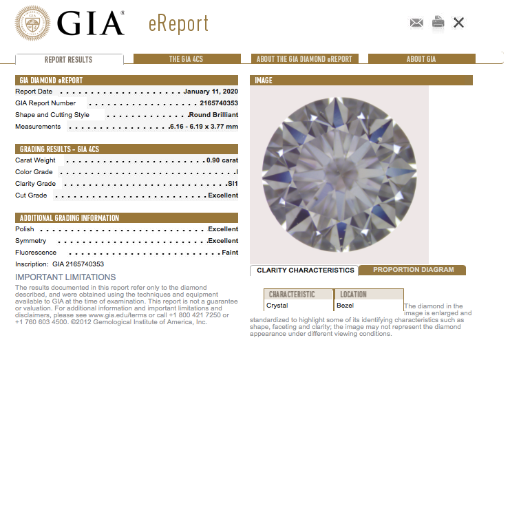 David Yurman Capri Collection Diamond Engagement Ring in Platinum I SI1 1.00ctw