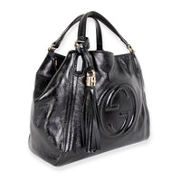 Gucci Black Patent Leather Small Soho Top Handle Bag
