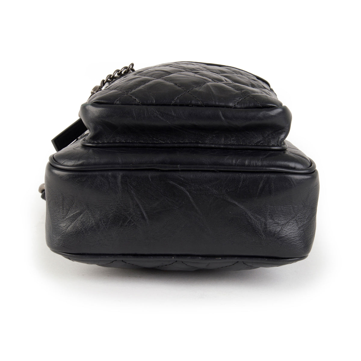 CHANEL Accordion Flap Calfskin Diamond Stitch Shoulder Bag Brown