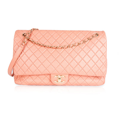 Chanel Pink Quilted Calfskin XXL Travel Flap Bag