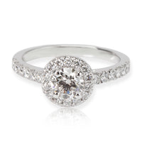 Halo Diamond Engagement Ring in Platinum GIA Certified I IF 0.86 CTW