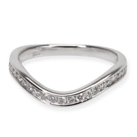 Curved Diamond Wedding Band in 14K White Gold 0.24 CTW