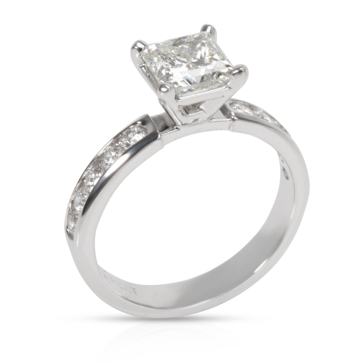 Blue Nile Princess Cut Diamond Engagement Ring in Platinum GIA H VVS1 1.72 CTW