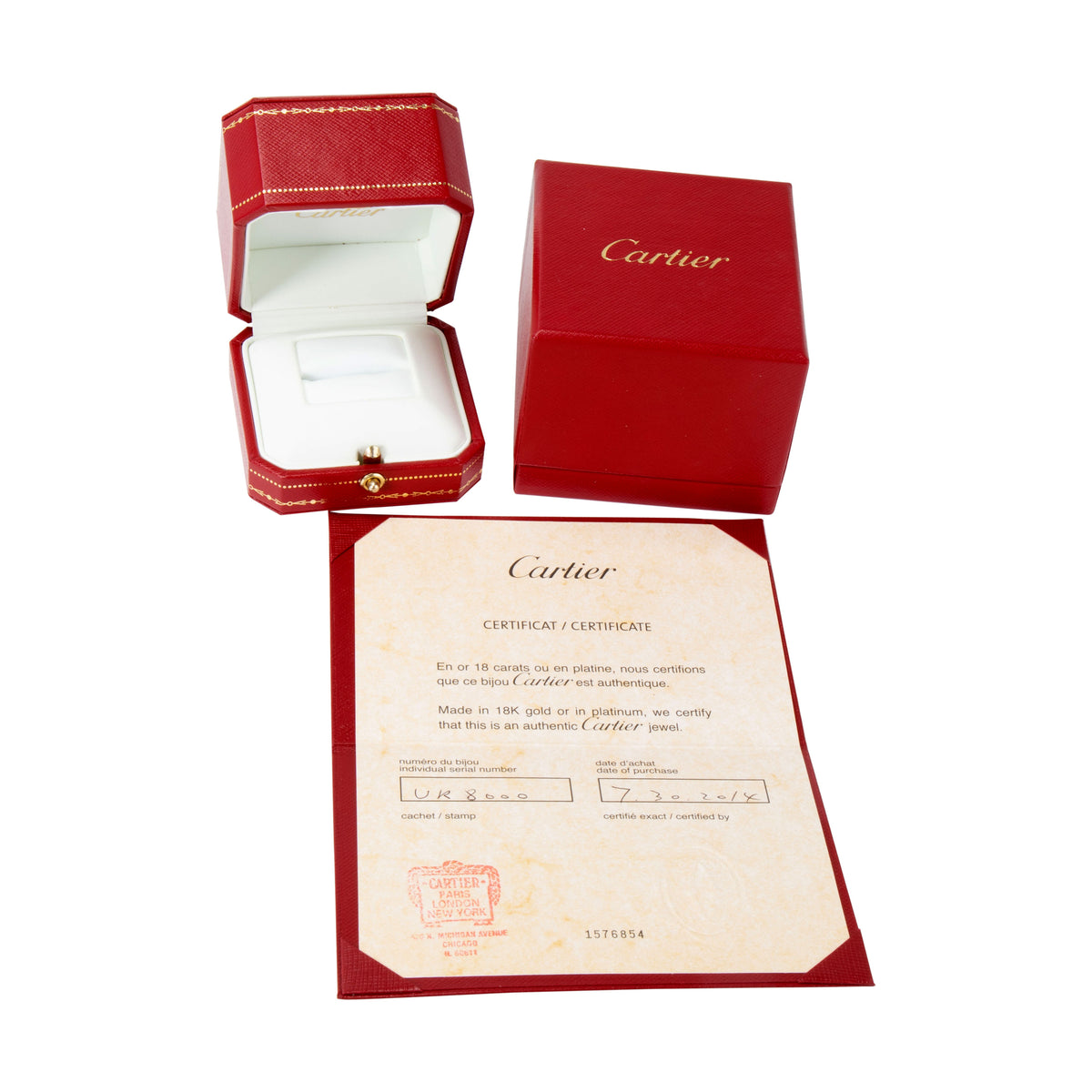 Cartier 1895  Wedding Band in Platinum 5mm Size 58