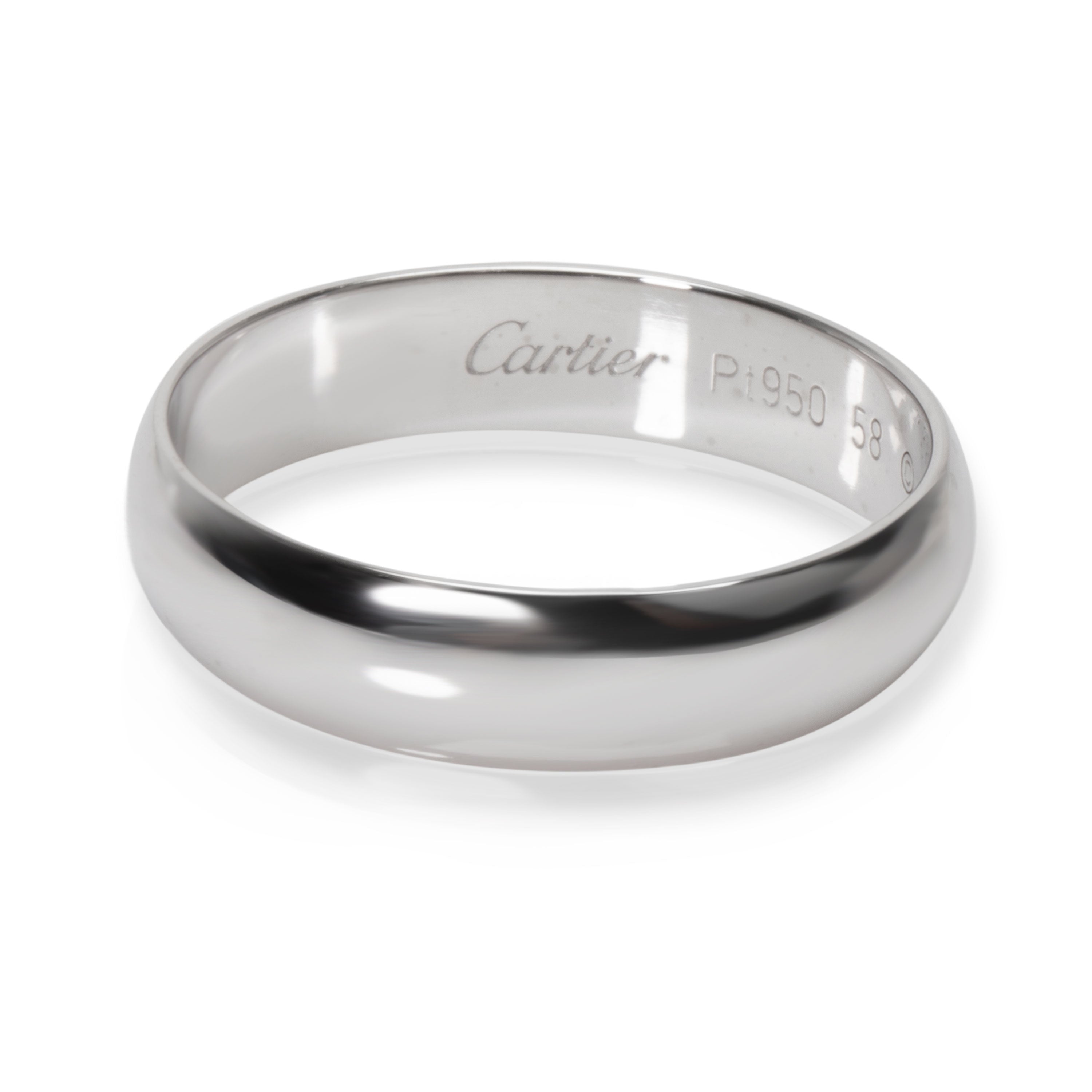 Cartier 1895 Wedding Band in Platinum 5mm Size 58 by WP Diamonds