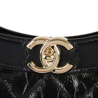 Chanel Black Shiny Quilted Calfskin 