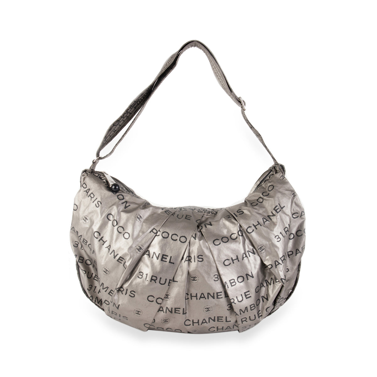 Chanel Silver Coated Nylon 31 Rue Cambon Shoulder Bag