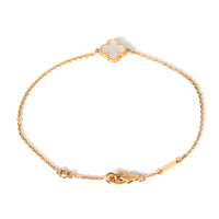 Van Cleef & Arpels Sweet Alhambra Mother Of Pearl Bracelet in 18K Rose Gold