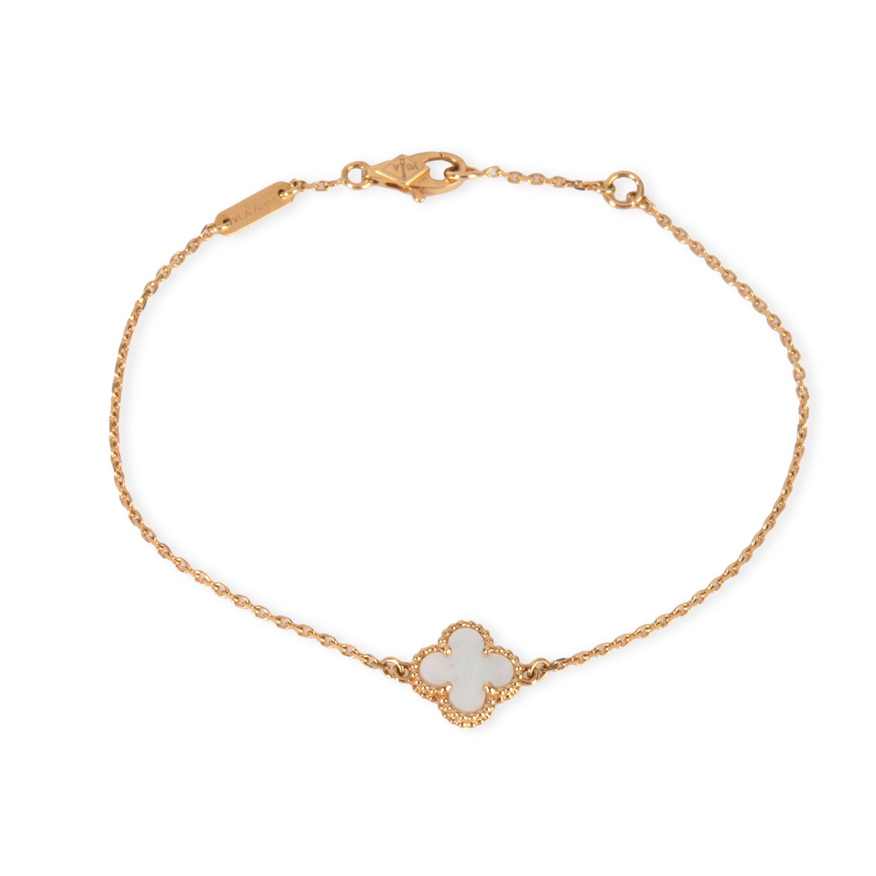 Van Cleef Arpels Sweet Alhambra Mother Of Pearl Bracelet in 18K