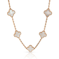 Van Cleef & Arpels Alhambra Mother Of Pearl Necklace in 18K Rose Gold