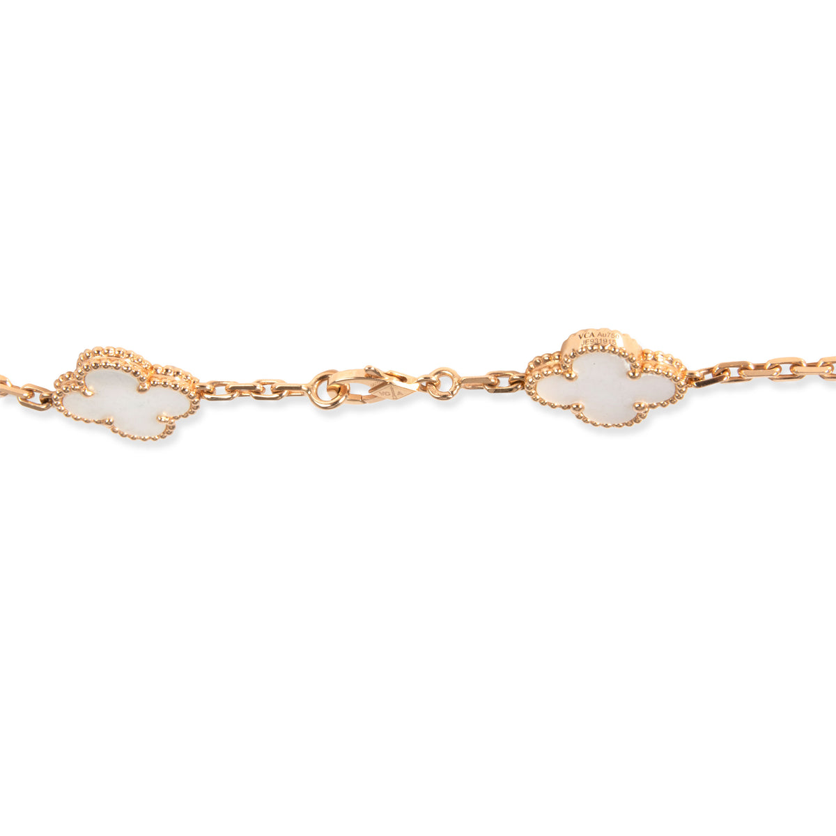 Van Cleef & Arpels Alhambra Mother Of Pearl Necklace in 18K Rose Gold