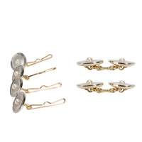 Tiffany & Co. Mother Of Pearl Cufflinks & Dress Studs in 14K Gold & Platinum