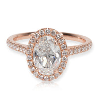 James Allen Oval Halo Diamond Engagement Ring in 14K Rose Gold GIA F SI1 1.6 CTW