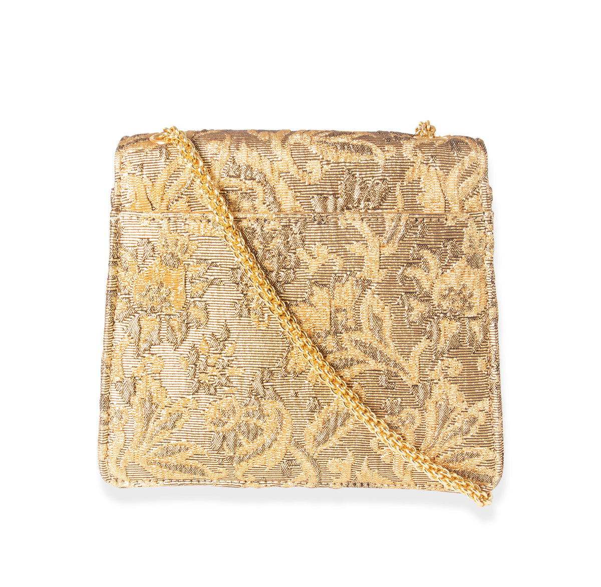 Chanel Vintage Gold Brocade Mini Flap Evening Bag