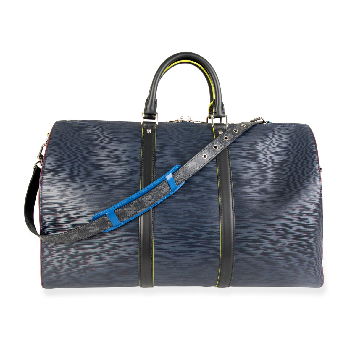 Louis Vuitton Marine Epi Leather Patchwork Graphite Keepall 50 Duffle Bag