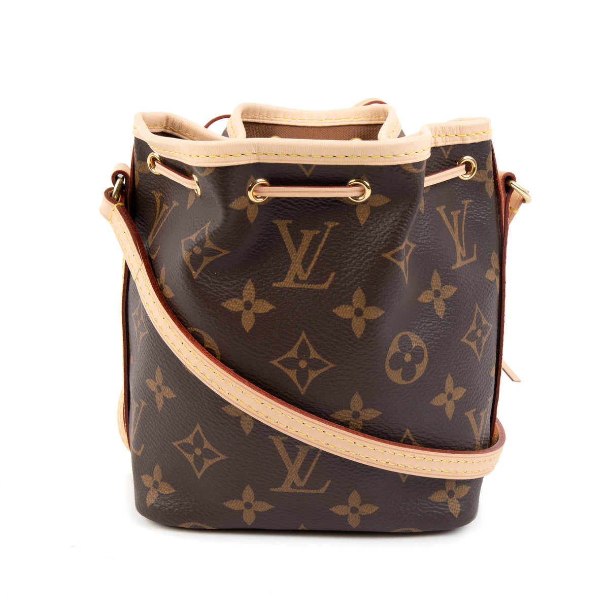 louis vuitton cinch backpack Louis Vuitton Brown Monogram Canvas Nano Noé Drawstring Bag – myGemma| Item #105761
