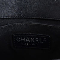 Chanel Black Patent Leather Quilted Old Medium Boy Bag