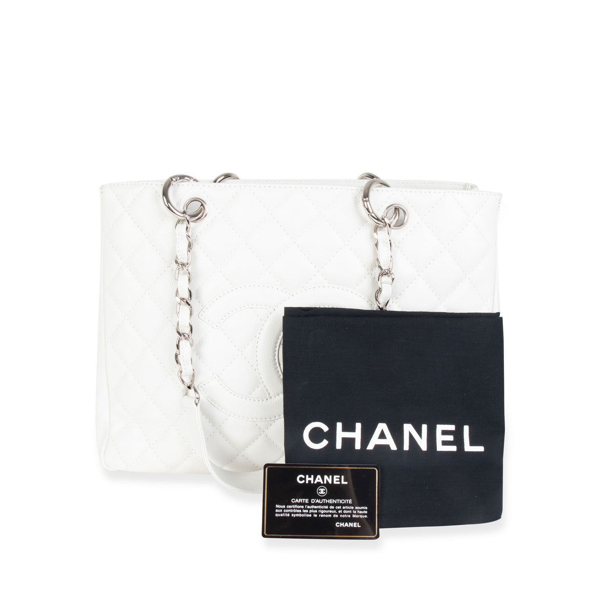 Chanel Black Quilted Caviar Grand Shopping Tote