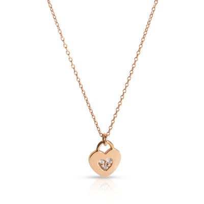 Tiffany & Co. Locks Heart Diamond Necklace in 18K Rose Gold 0.05 CTW