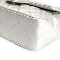 Chanel Silver Quilted Lambskin New Mini Classic Flap Bag
