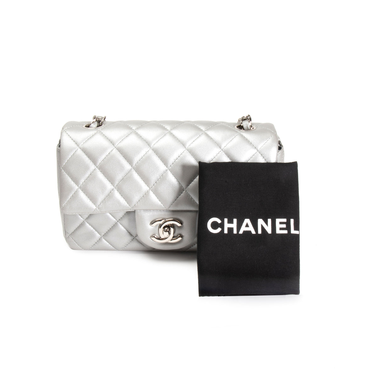 Chanel Violet Clair Quilted Lambskin Mini Flap Bag Silver Hardware, 2021