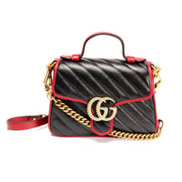 Gucci Black Quilted Leather GG Marmont Torchon Mini Top-Handle Bag