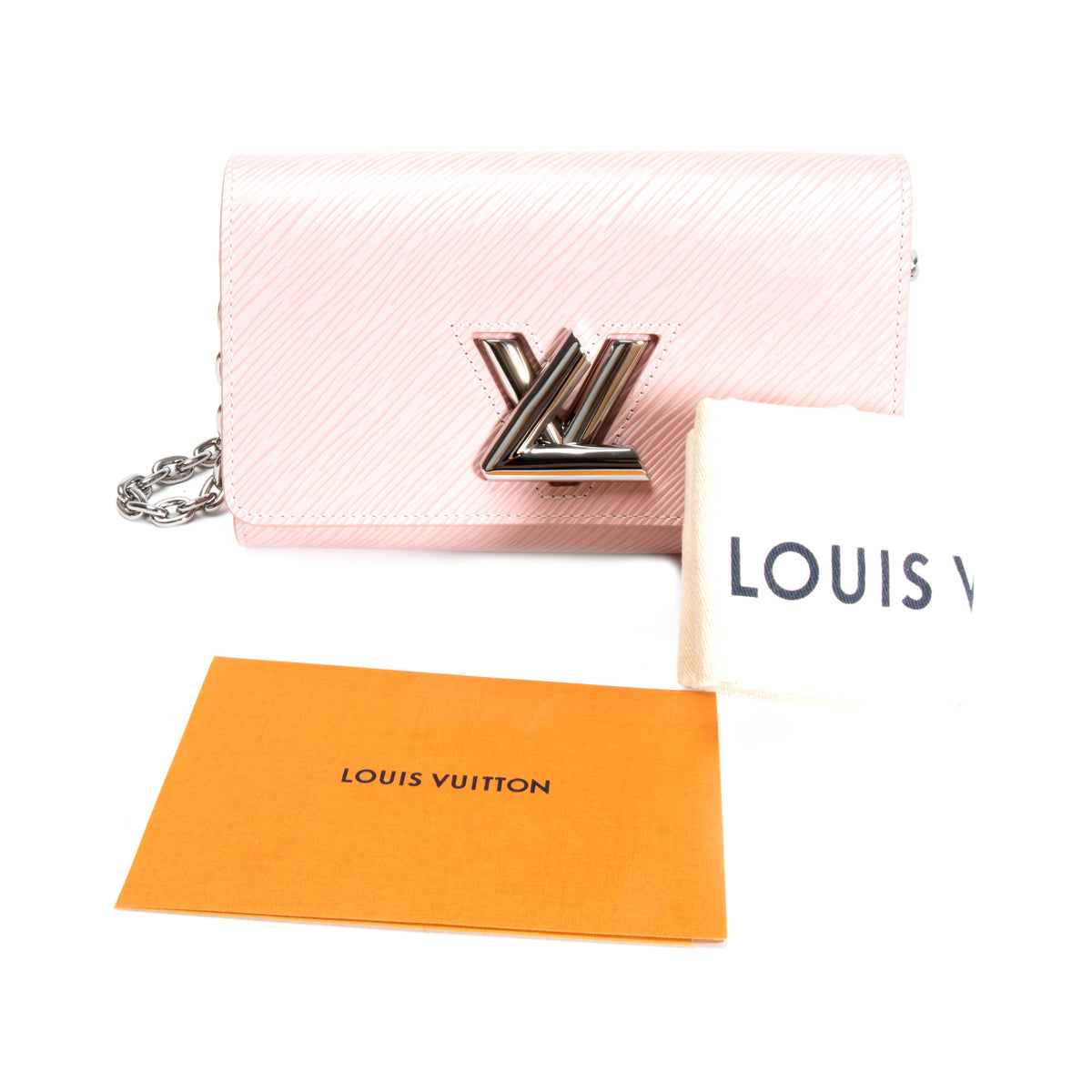Louis Vuitton Rose Ballerine Epi Leather Twist Wallet on Chain Bag