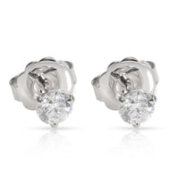 GIA Certified Diamond Martini Stud Earring in 14K White Gold D SI1 1.18 CTW