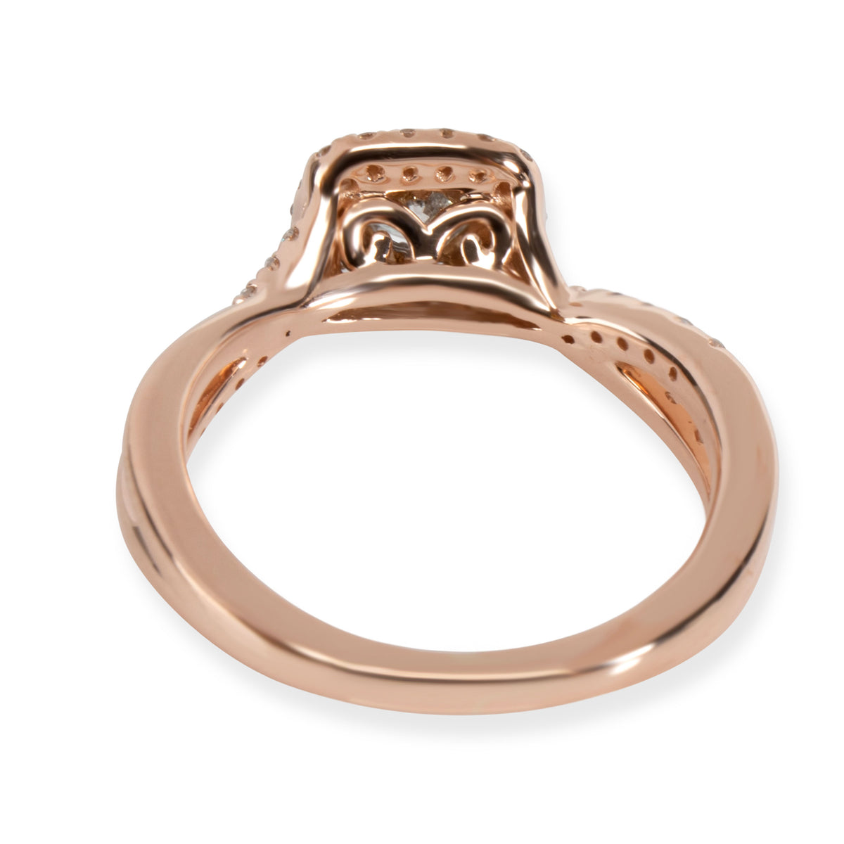 Halo Diamond Engagement Ring in 14K Rose Gold F-G SI2 0.5 CTW
