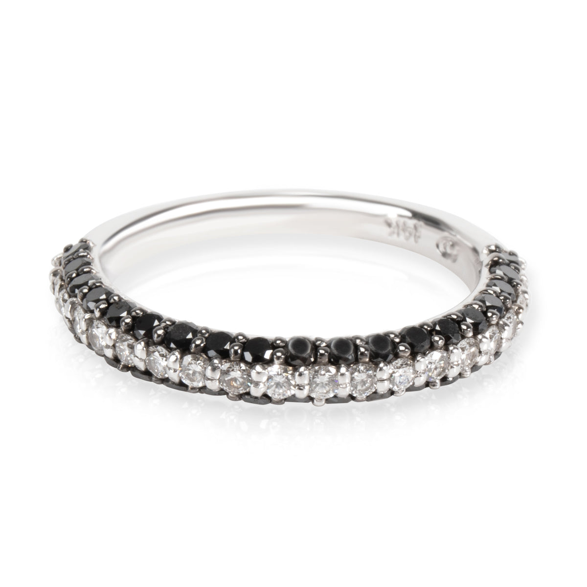 Black & White Diamond Band in 14K White Gold 0.60 CTW