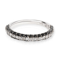 Black & White Diamond Band in 14K White Gold 0.60 CTW