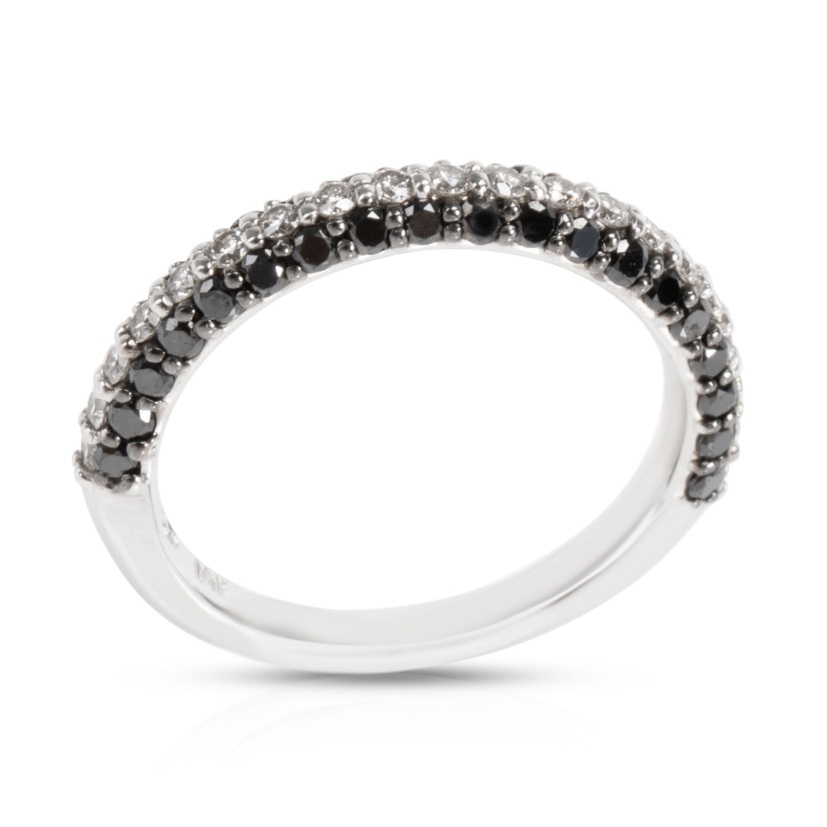 Black & White Diamond Band in 14K White Gold 0.60 CTW