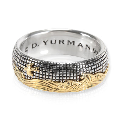 David Yurman Waves Men's Ring in 18K Yellow Gold/Sterling Silver