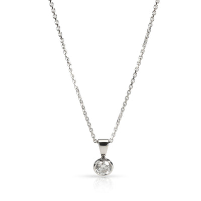 GIA Certified Solitaire Diamond Necklace in 18K White Gold D IF 0.51 CTW